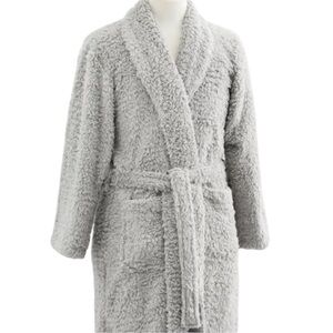 Pottery Barn Teddy Bear Sherpa Fluffy & Soft Grey Robe Small‎